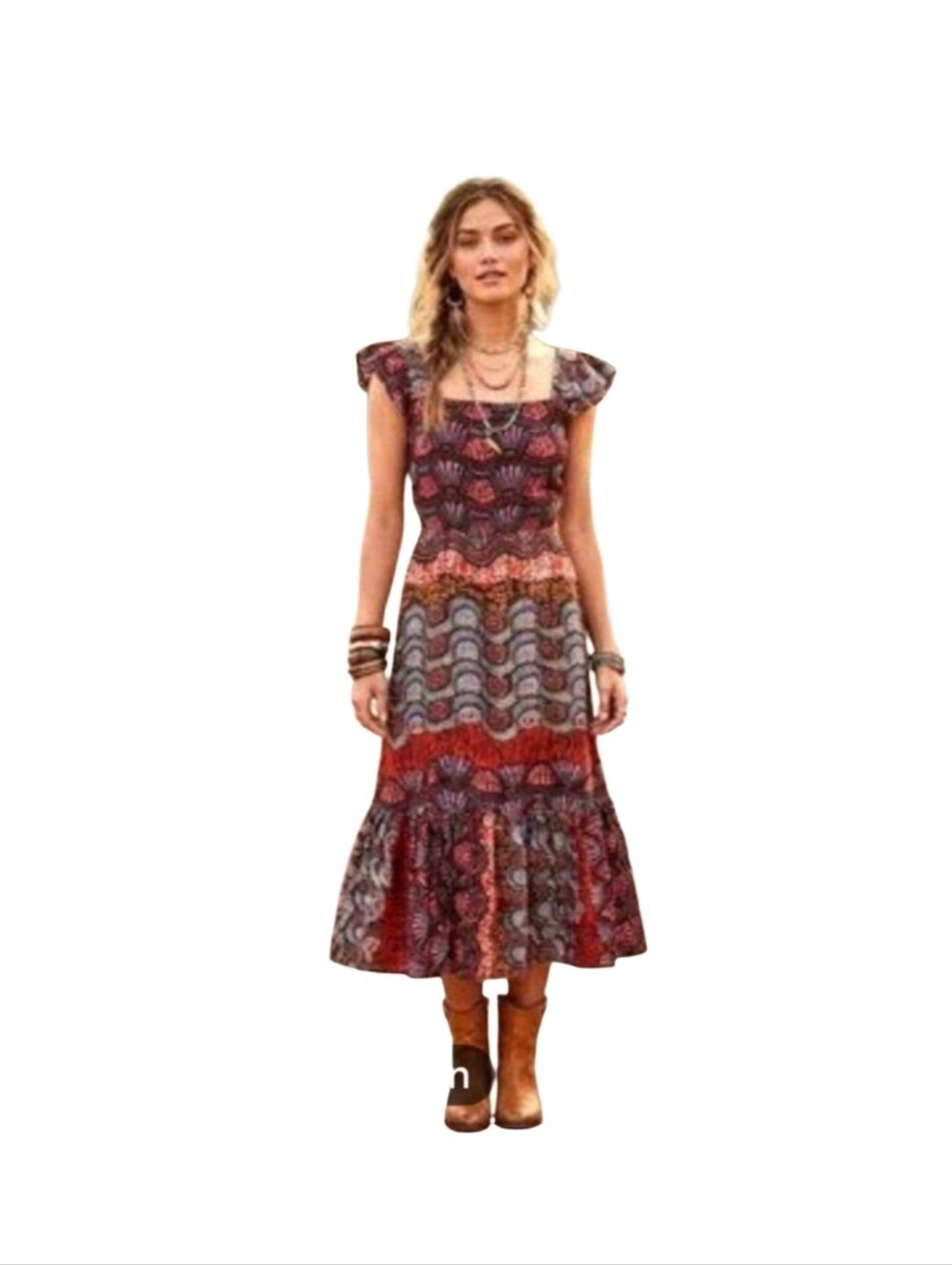 Corey Lynn Calter Anthropologie Doriane Midi Dress Shell Geometric Size S